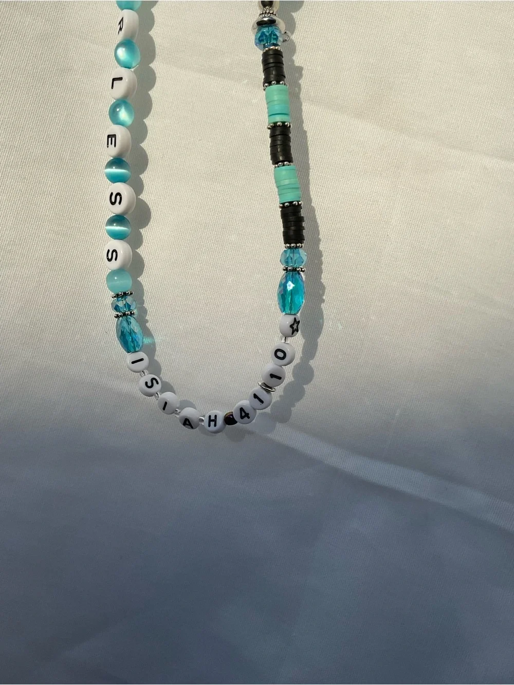 Handmade keychain “Fearless” with beaded keyfob